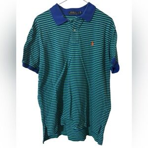 Polo by Ralph Lauren Blue and Green Striped Shirt